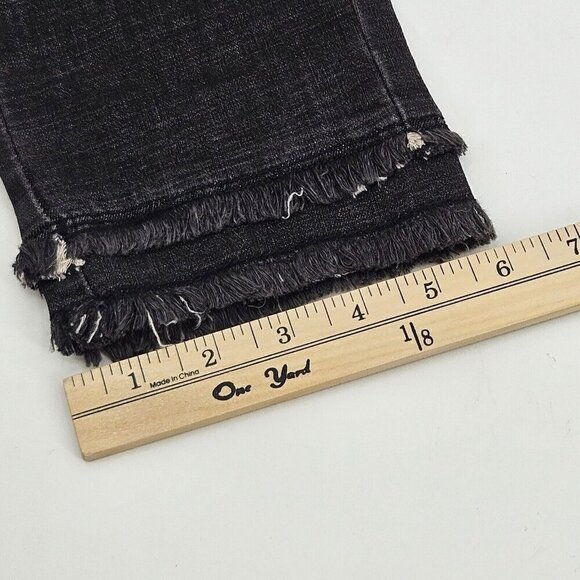 Joseph Ribkoff Rhinestone Frayed Skinny Jeans Washed Black Women’s Size 8 Artsy - Picture 13 of 13